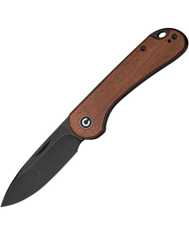 Elementum Slip Joint 14C28N stainless steel blackwash finish blade Guibourtia wood handle